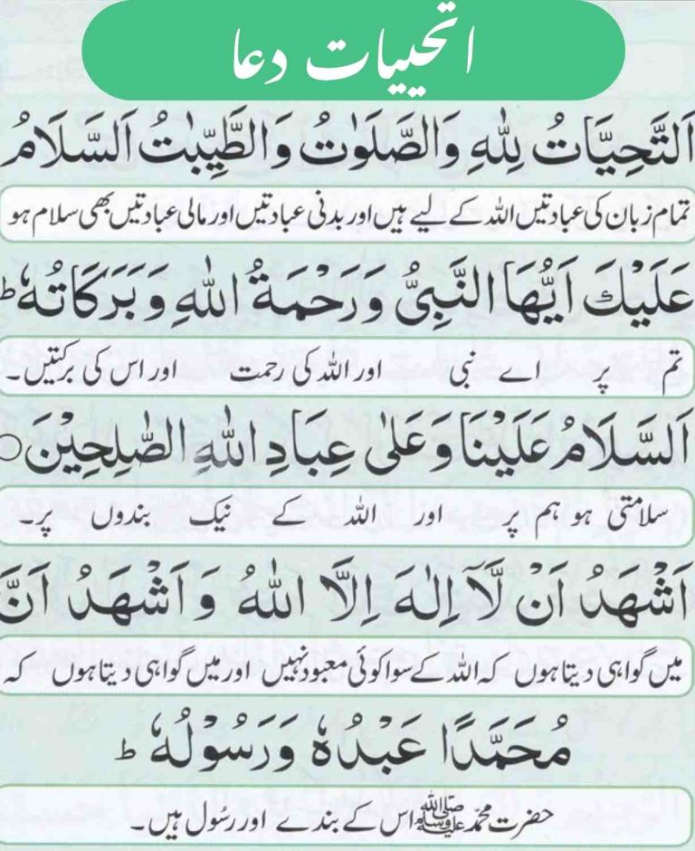 Attahiyat dua with Urdu & English Translation