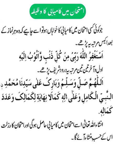 Imtihan Mein Kamyabi ka Wazifa with Benefits & Translation
